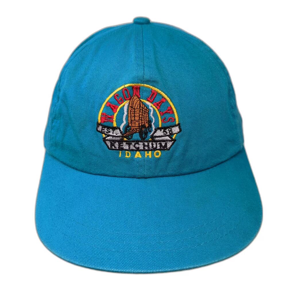 Headmaster Wagon Days Ketchum Idaho Blue Snapback Hat One Size Adjustable Cotton